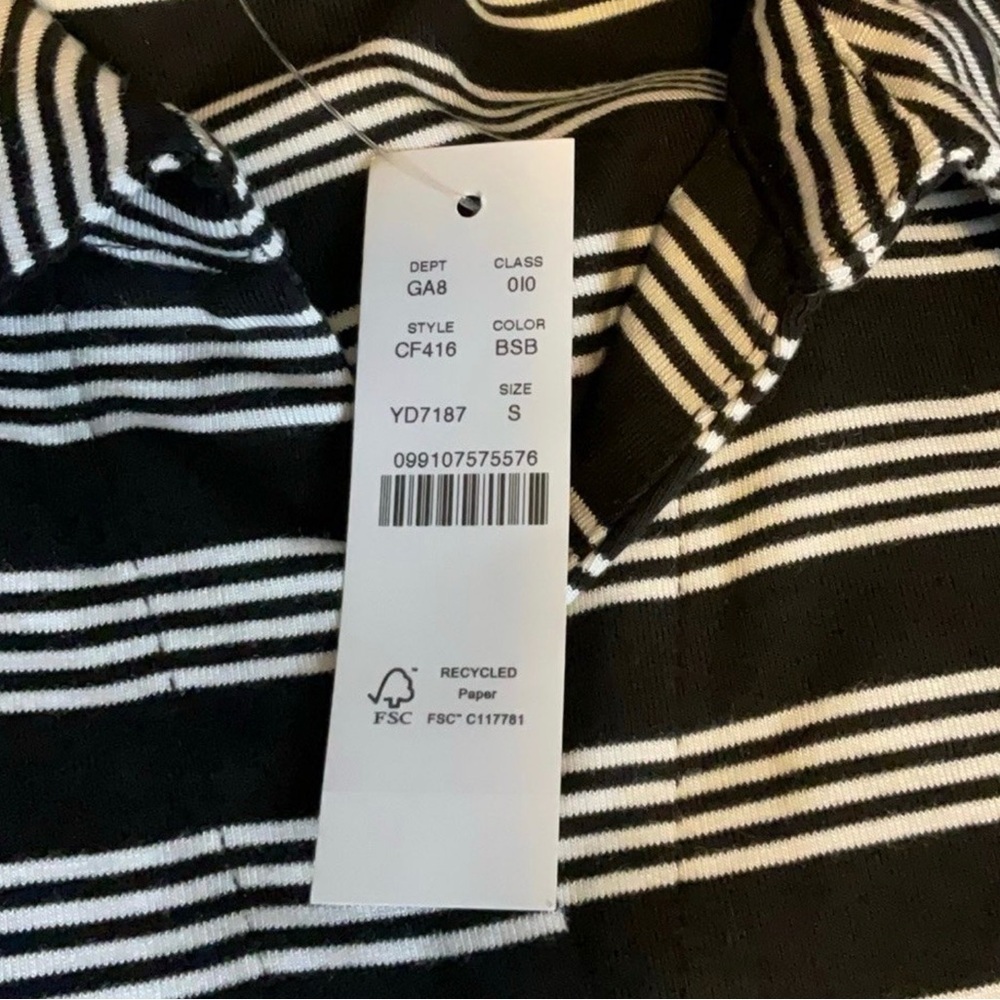 J. Crew Long Sleeve Button Up Top In Stripe Refined Rib S - Picture 3 of 3
